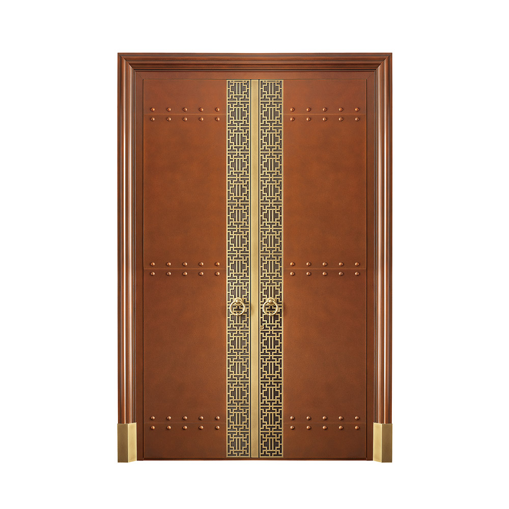Chinese Style Copper Decorative Double Leaf Brass Door with Door Knocker