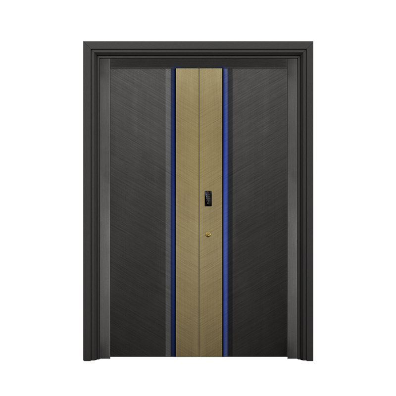 Contrast Brushed Copper Double Leaf Door