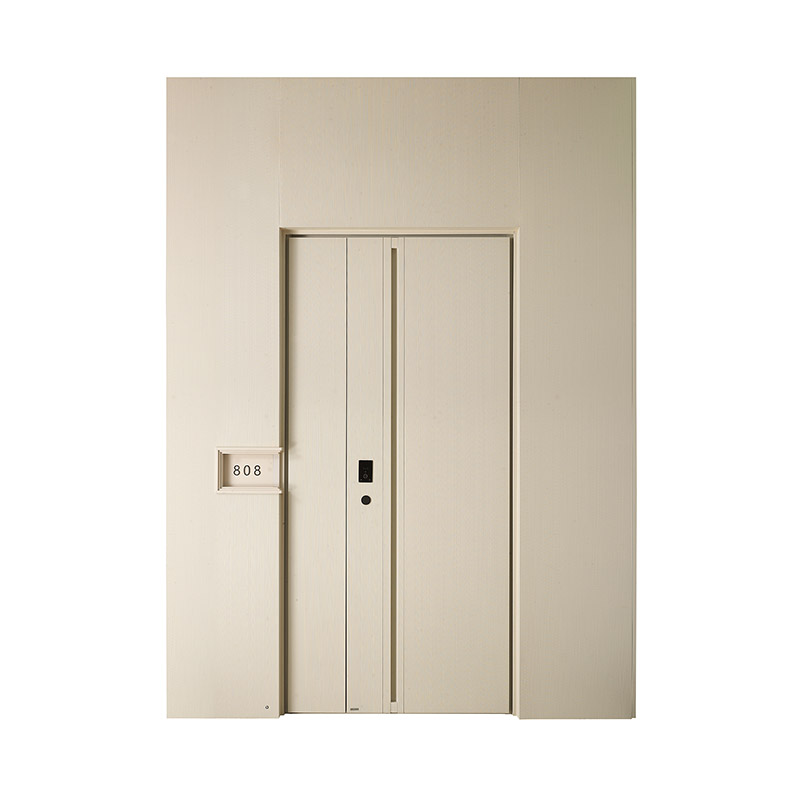 Wall-door integrated Monochromatic Unequal Double Leaf Door with Hidden Handle