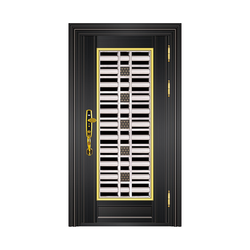 Geometric Pattern Grilled Glass Single Leaf Door