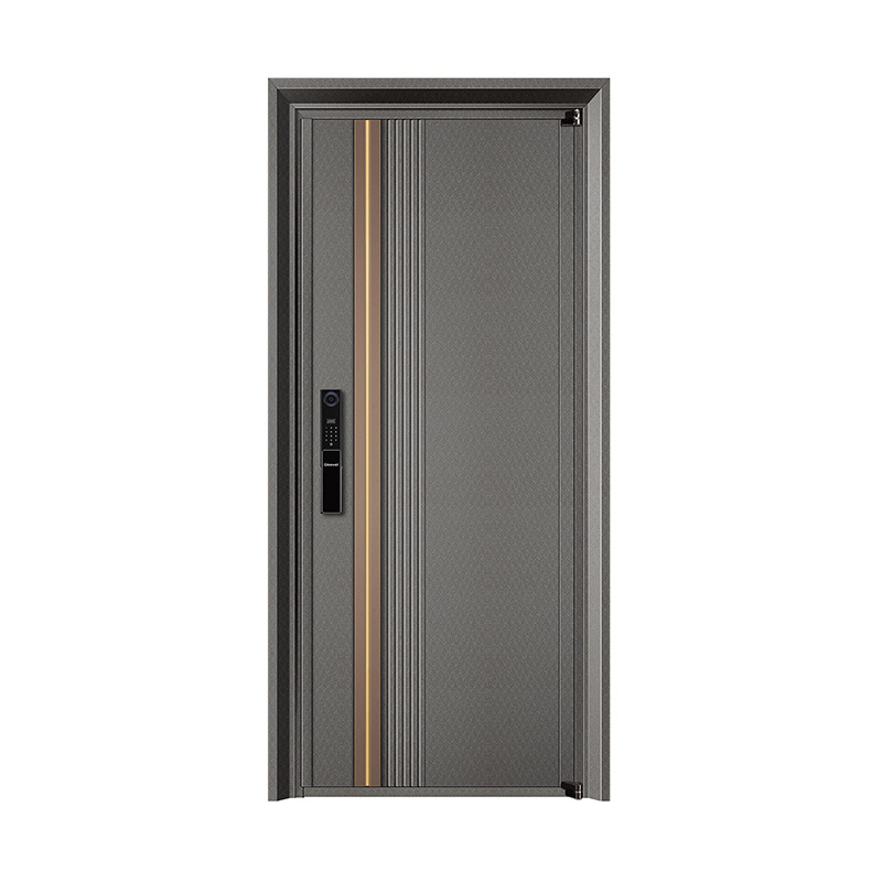 Contrast Metal Bar Rhombic Pattern Single Leaf Door