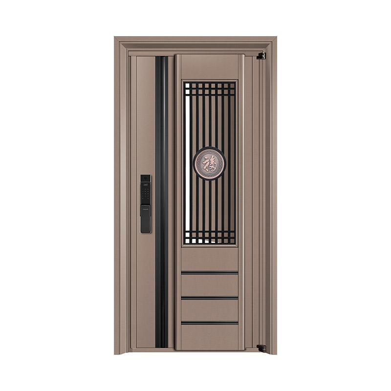 Chinese Blessing Character Grille Single Leaf Door with Openable Small Door within