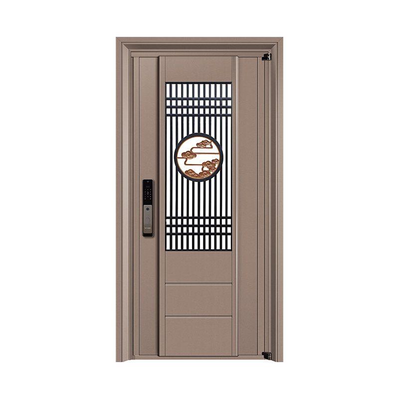 Auspicious Cloud Pattern 3/4 Grille Single Leaf Door