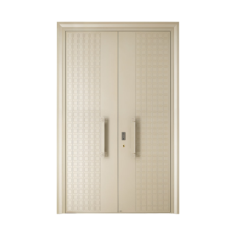 Fine-Carved Pattern Double Leaf Door with Aluminum Handle