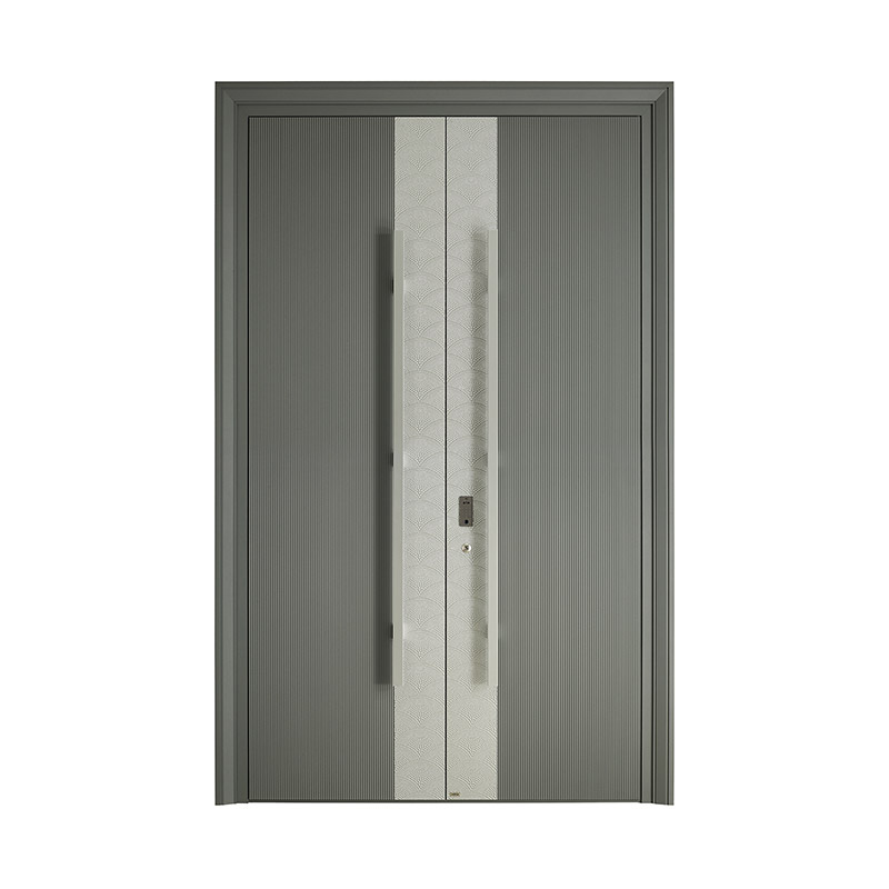 Fish Scale Design Fine-carved Double Leaf Door