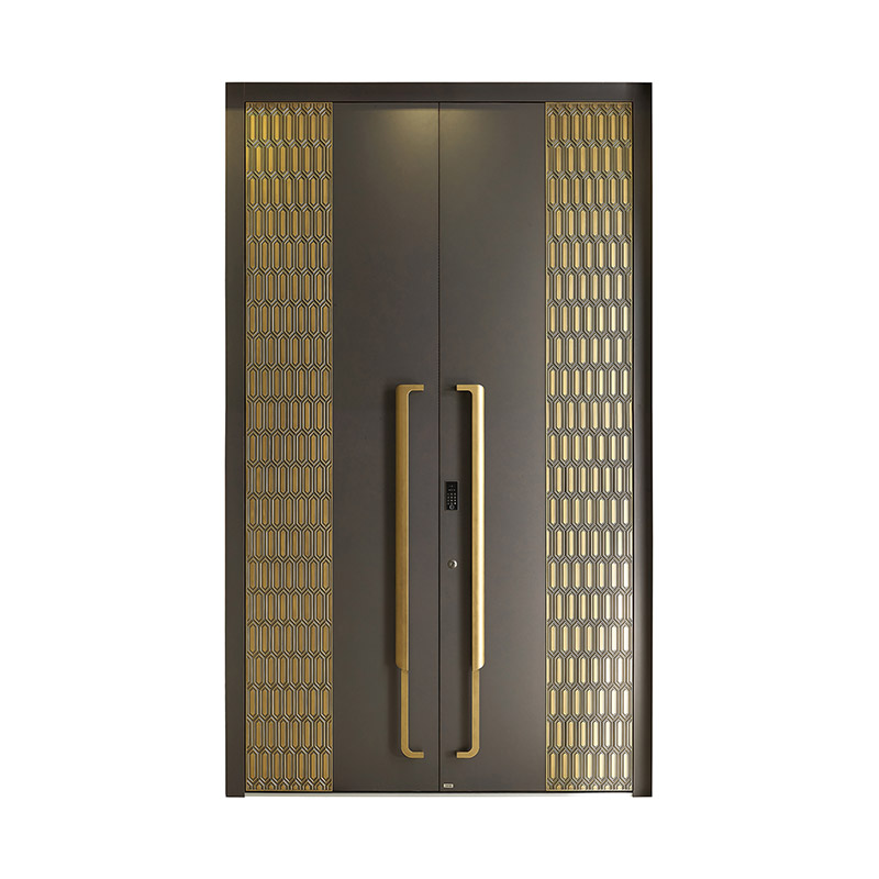 Luxury Aluminum Panel Double Leaf Door with Long Handle