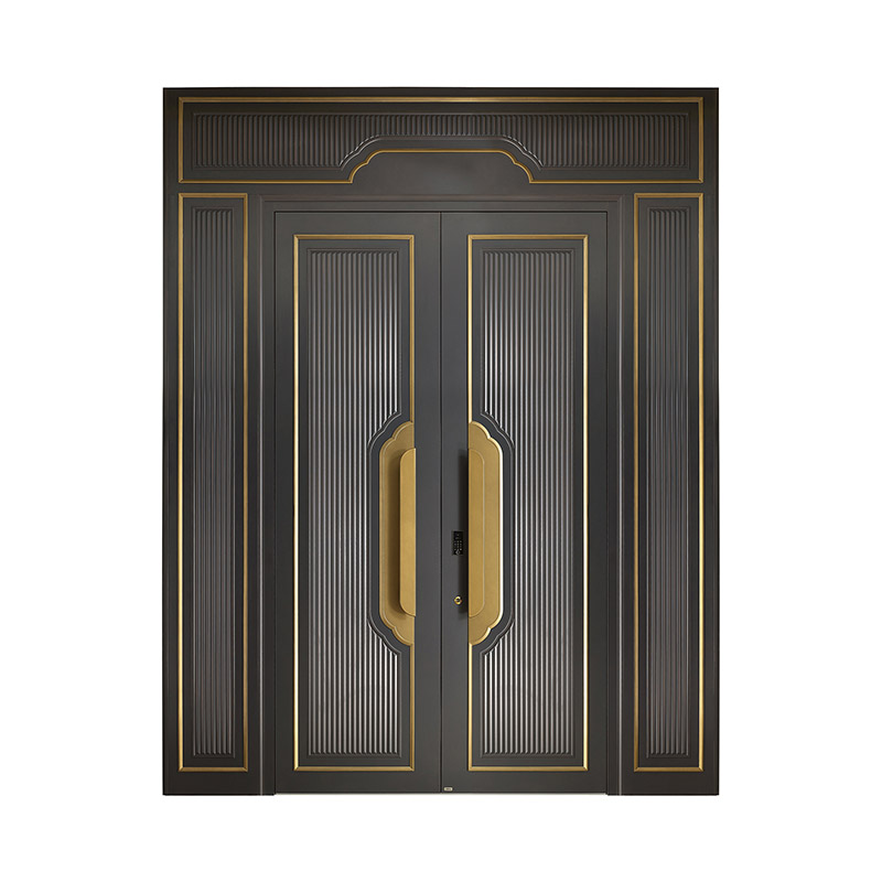 Luxury Linear Aluminum Decorative Double Leaf Door