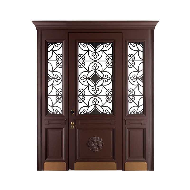 European Decorative Single Leaf Door with 3/4 Lite