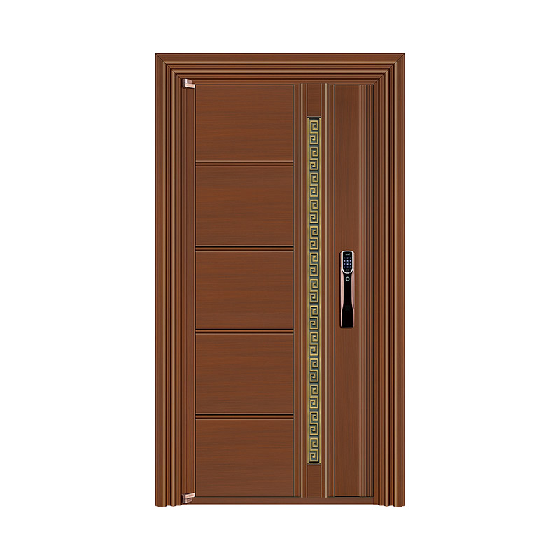 Antique Imitation Brass Patterned Stainless Steel Single Leaf Door