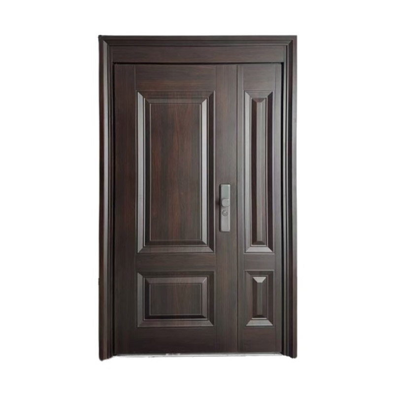 Transfer Print Unequal Double Leaf Fire Rated Door with Door Head