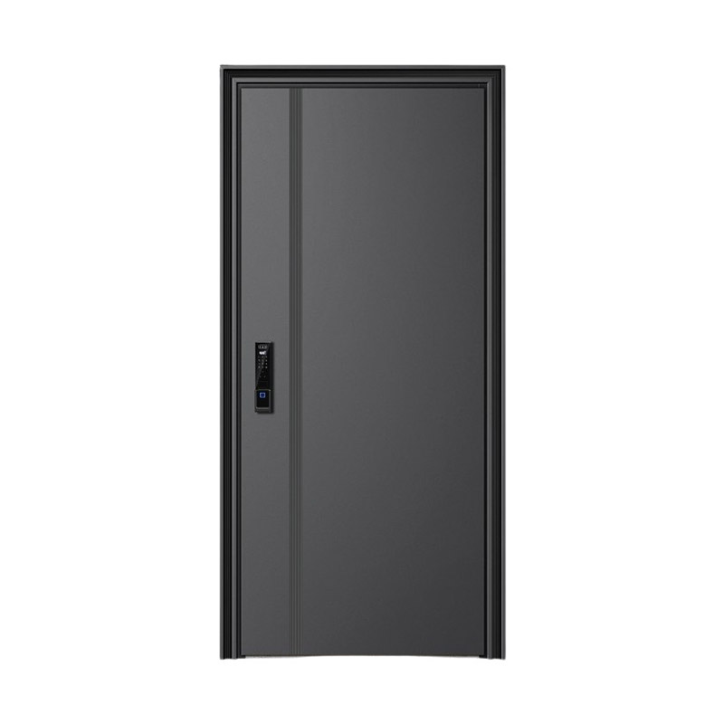 Minimalist Linear Decorative Fire Rated Single Leaf Steel Door